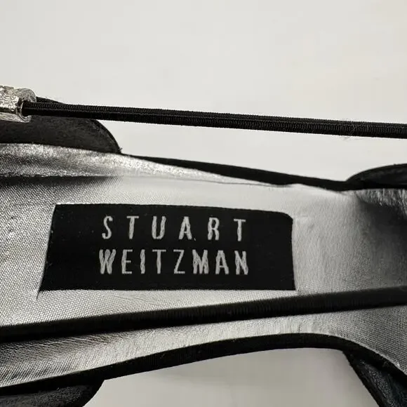 Vintage 90’s Stuart Weitzman D’Orsay Pump Heels 8 Black Sexy Classic - Picture 9 of 16
